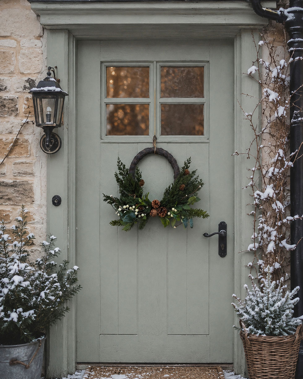 Thumbnail: Half moon Pine &  mistletoe wreath 