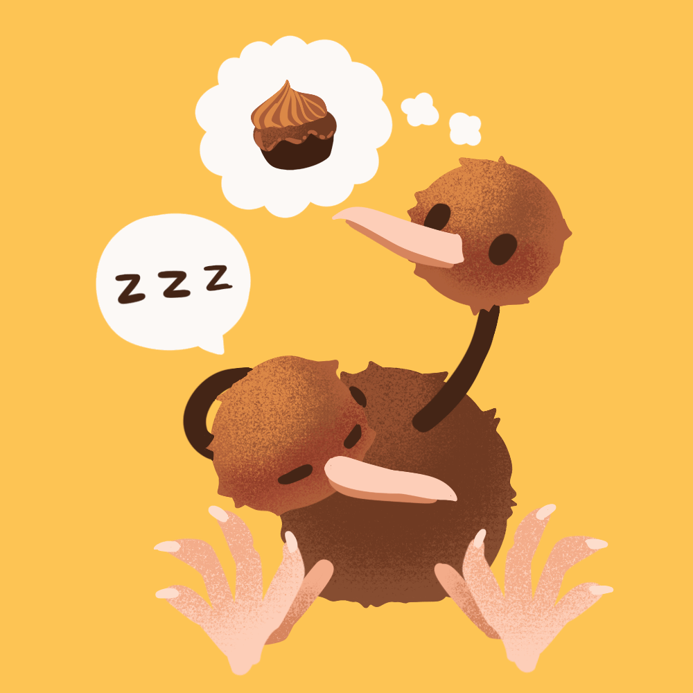 Doduo hungy sleepy