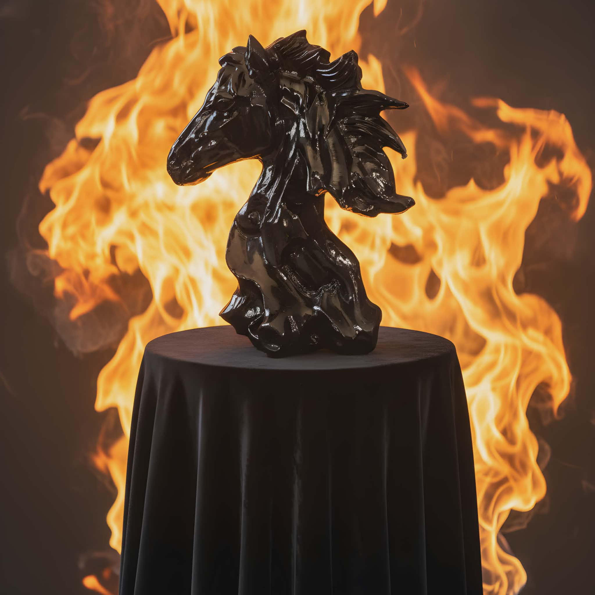 Black Obsidian Horse Head