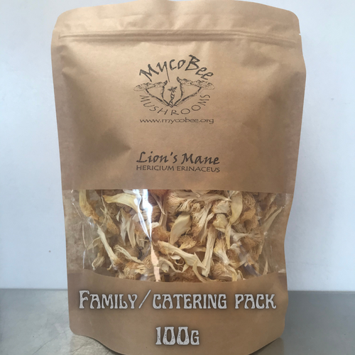 Dried Lion’s Mane Mushrooms 100g Catering pack Mycobee Mushrooms