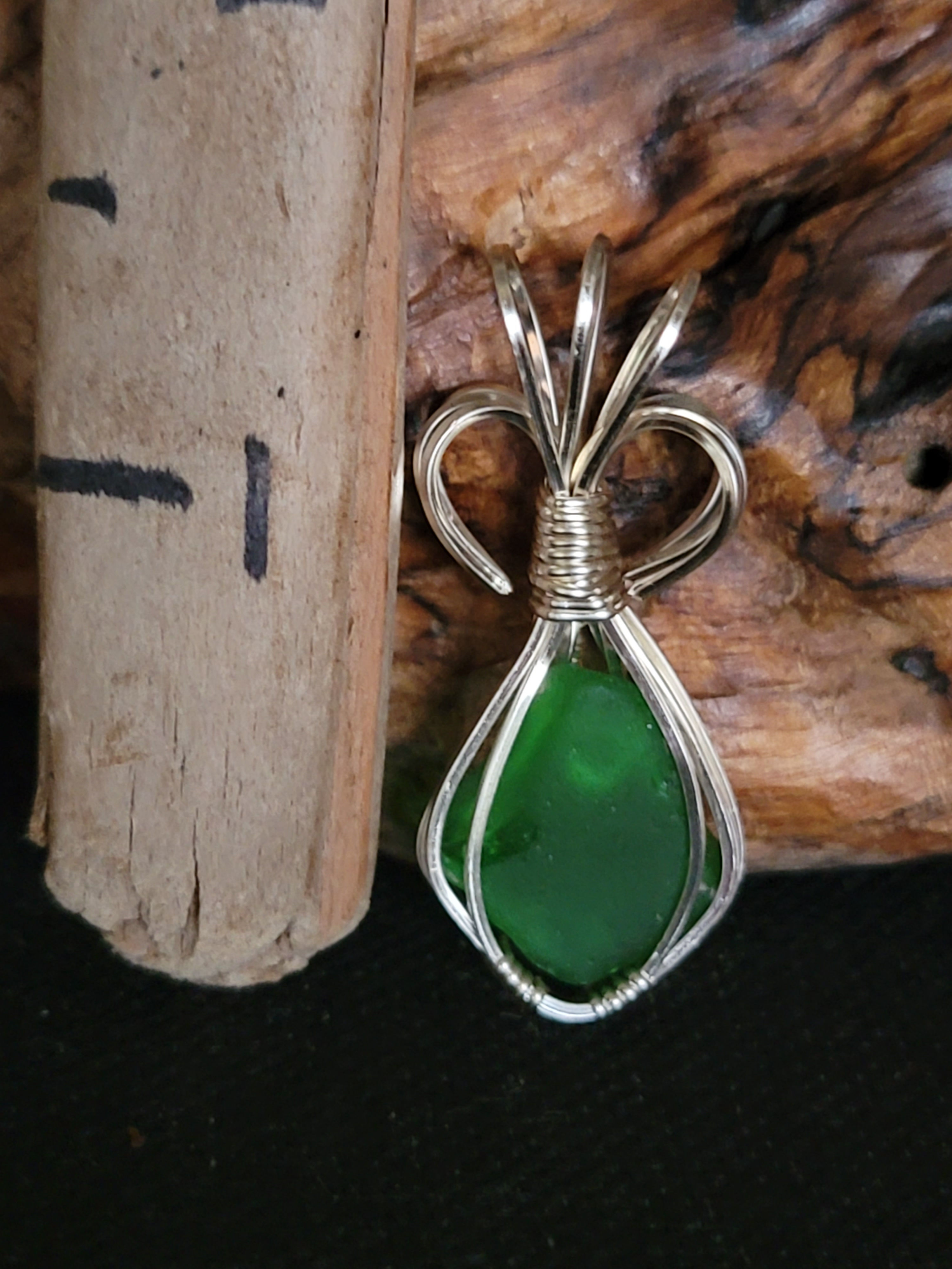 Medium Green Sea Glass Pendant
