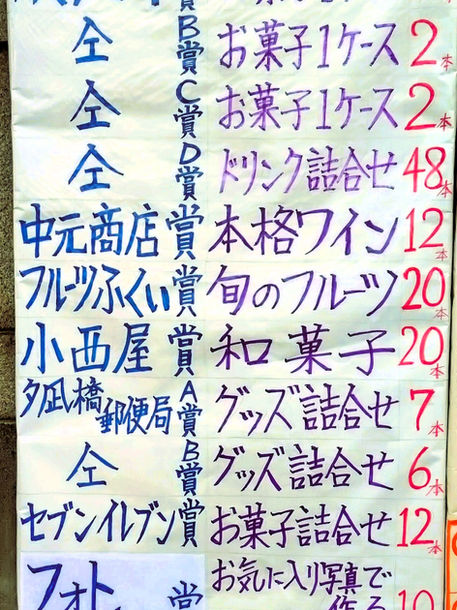 餅撒き富籤賞品