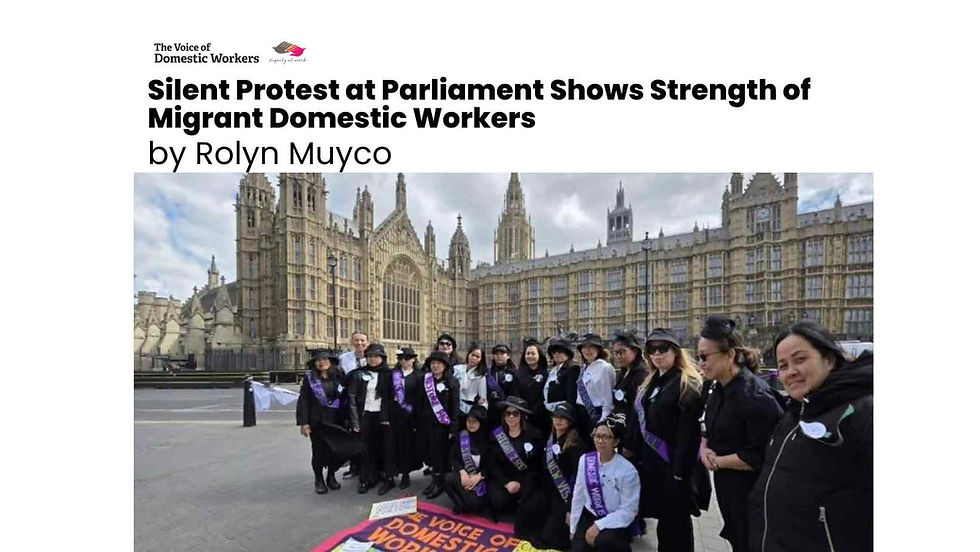 Silent Protest at Parliament Shows Strength of Migrant Domestic Workers By Rolyn Muyco