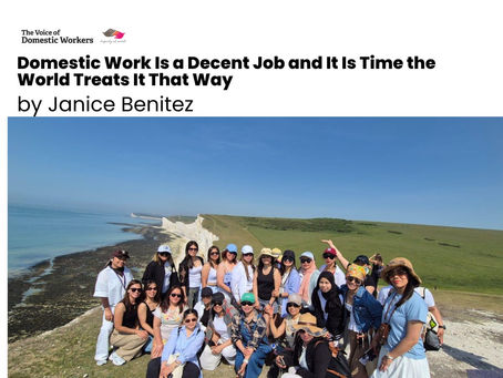 Domestic Work Is a Decent Job and It Is Time the World Treats It That Way By Janice Benitez