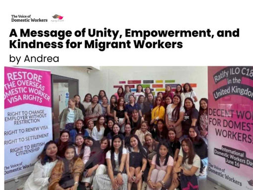A Message of Unity, Empowerment, and Kindness for Migrant Workers By Andrea