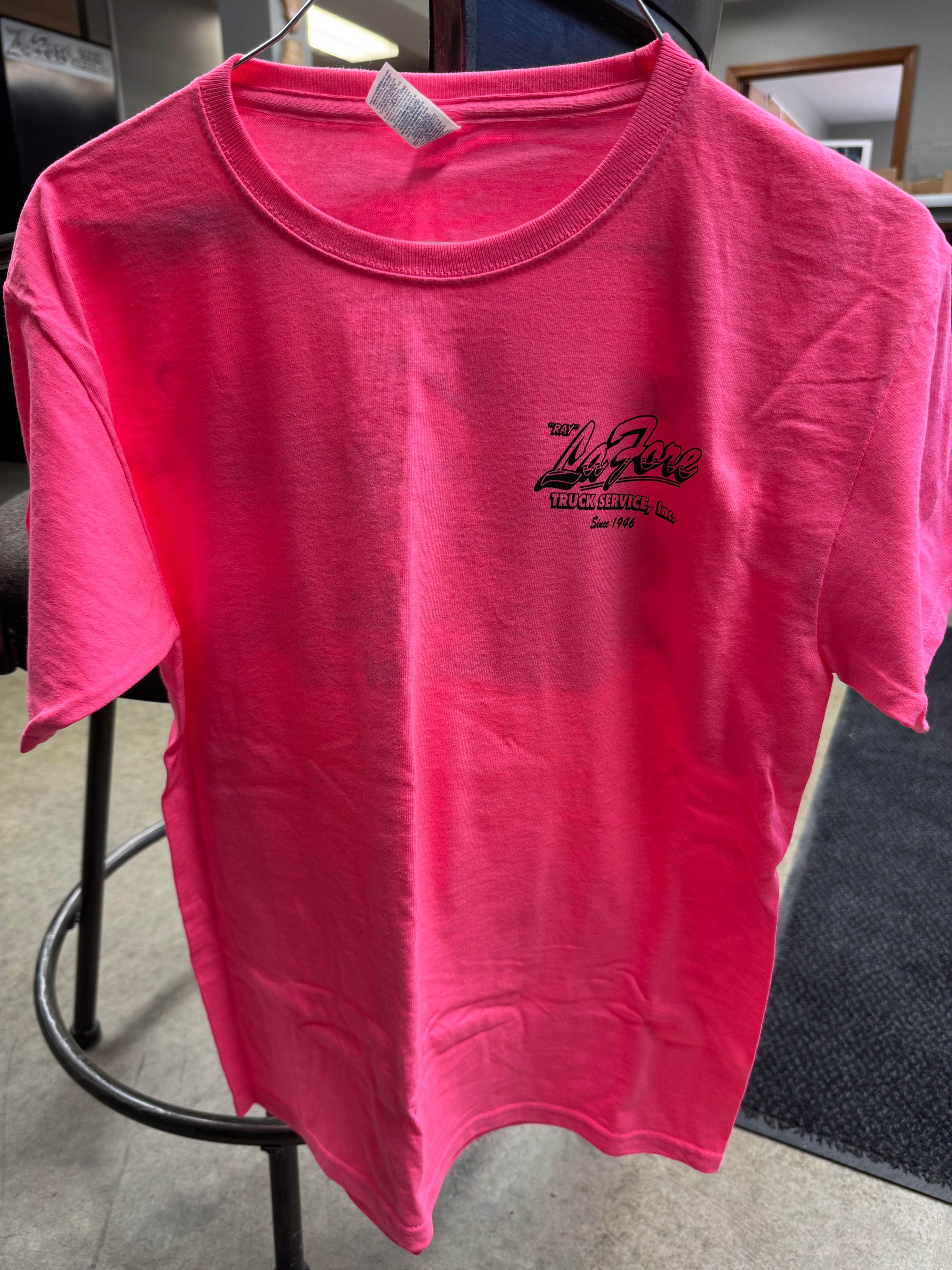 Kids Pink Shirt W/ Black Lettering