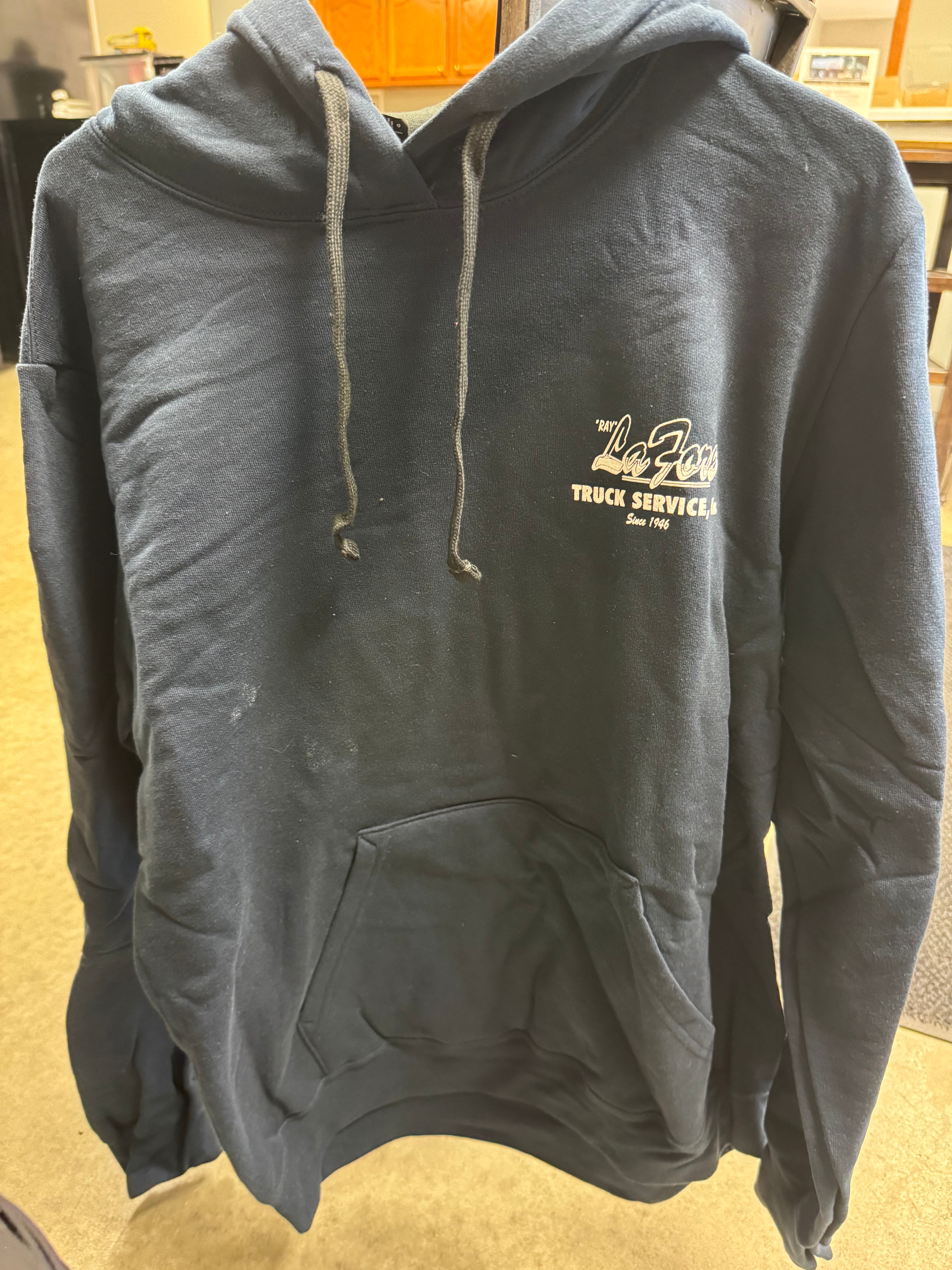 Navy Hoodie W/ White Lettering