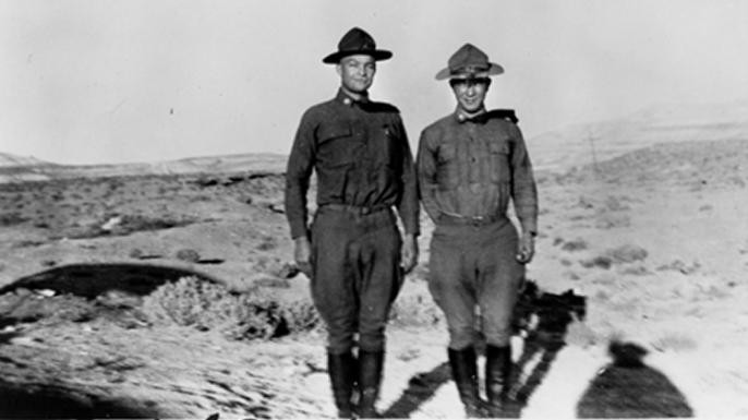 On the left is Eisenhower, on the right is “Brett.” (Credit: Eisenhower Collection)