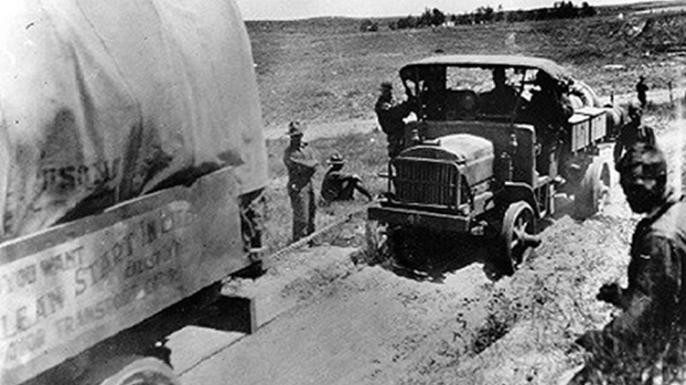 Helping along a ‘B.’ (Credit: Eisenhower Collection)