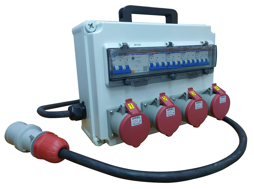 中國"APEKS"-380V防水蘇63A配電膠箱32A-4Px4位連RCD(IP44)-940607