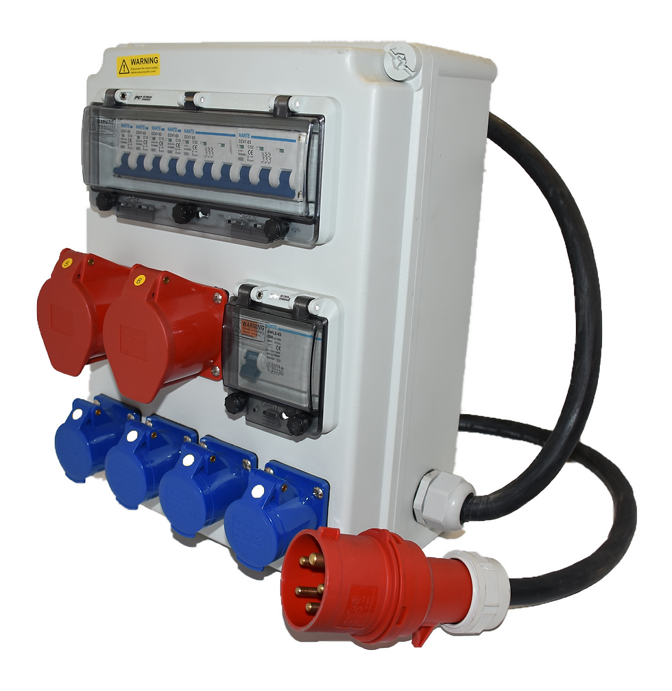 中國"APEKS"-380V+220V防水蘇60A配電膠箱32A-5Px2位+16A-3Px4位連RCD+MCB(IP44)-960501