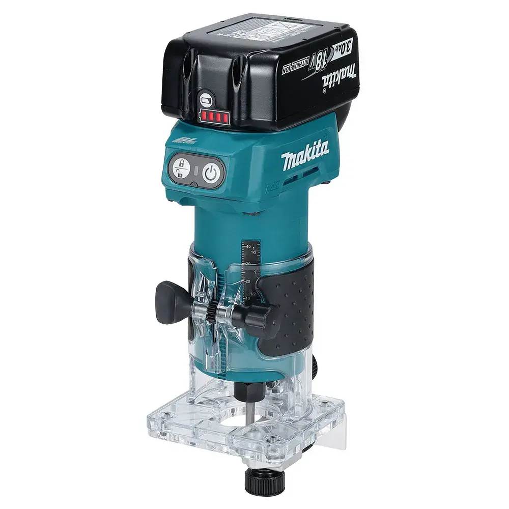 日本"MAKITA"牧田-電動工具-充電修邊雕刻機(無碳刷馬達)(鋰18V)(凈機)-DRT52Z