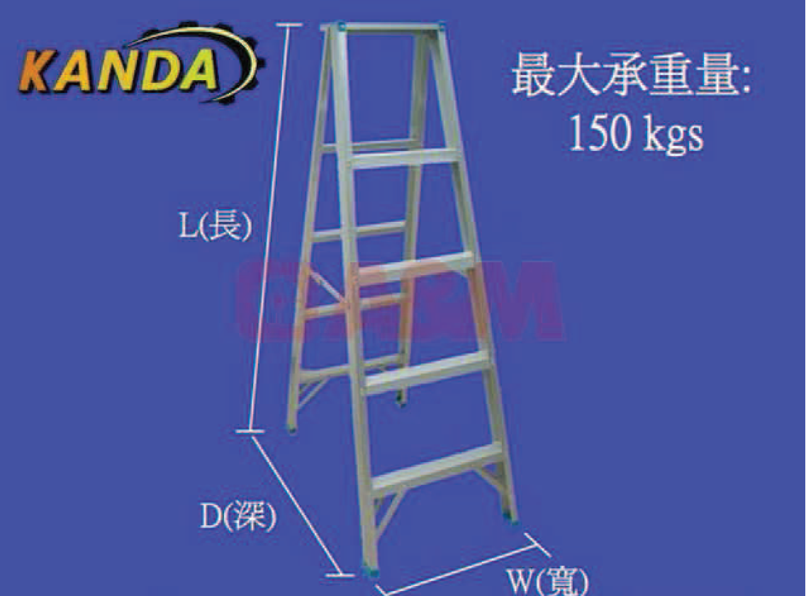 中國"KANDA"-GAZ雙面鋁梯(重型,6,7,8級)-1041230(AE)
