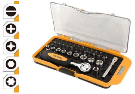 美國"TOLSEN"東森牌-1/4"套裝卜士工具-20035(SF)