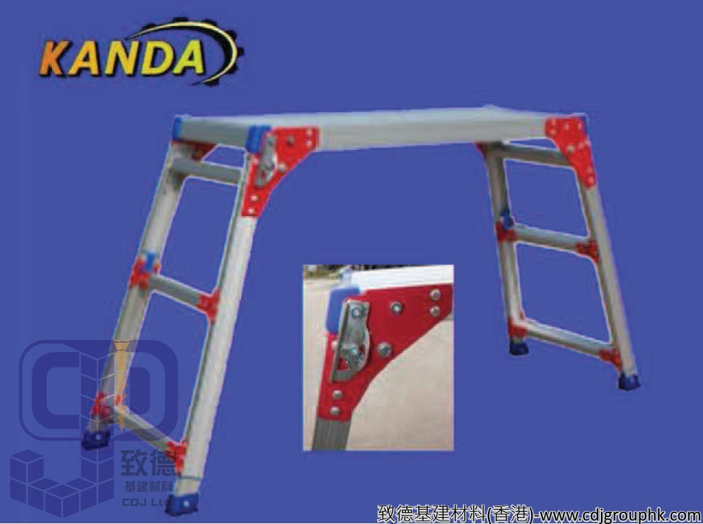 中國"KANDA"-鋁質工作台(3級30寸-48寸高,0.9米-1.5米長.4級)-7314066(AE)