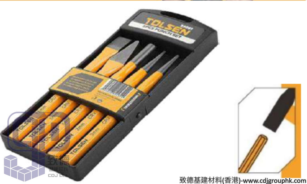 美國"TOLSEN"東森牌-套裝尖平鑿-25091(SF)