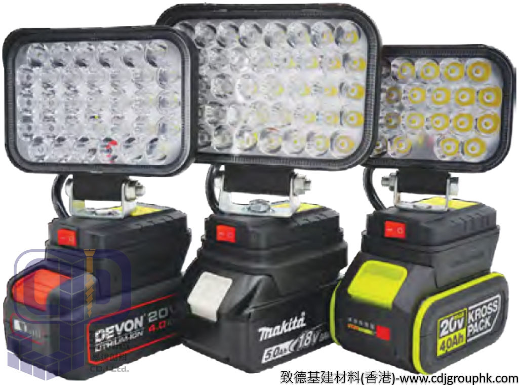 中國-鋰電LED工作燈(連USB)大有DEVON/牧田MAKITA/威克士WORX鋰電可用(淨機)-BL000721(TV)