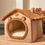 Thumbnail: Foldable Pet House Removable Washable Cat House Puppy Cave Sofa Pet Bed House fo