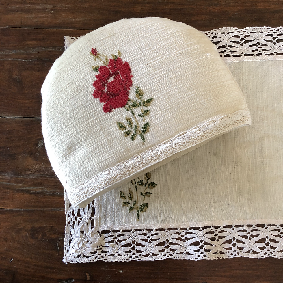 Thumbnail: Single Rose - Red Tea Linen