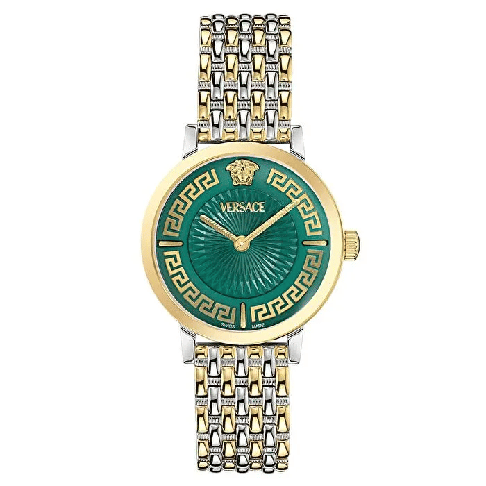 Versace VRSCVE0A00325 Safir Camlı Altın Gri Çelik Kadın Kol Saati