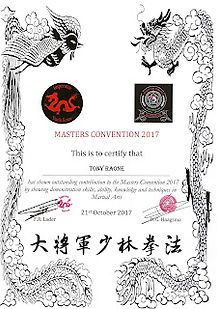 masters convention rotterdam certificate2017 Tony Raone