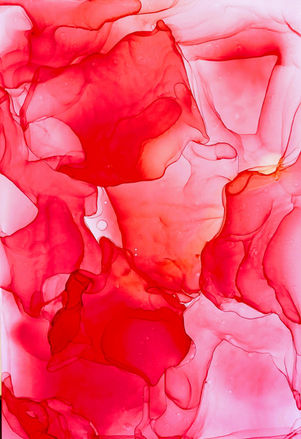 Alcohol ink painting abstract calming original wall art on yuppo paper elegant smooth, blood red heart pink