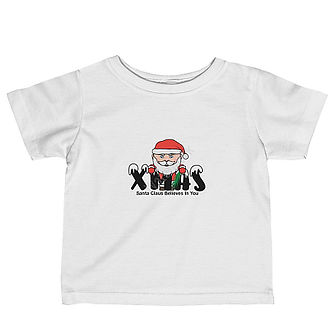 "Xmas" Print T-shirts 