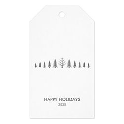 Line of Christmas trees Gift Tags