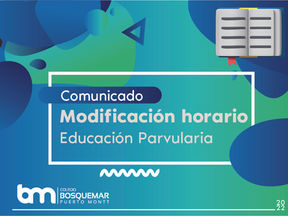 Modificación de horario Educación Parvularia