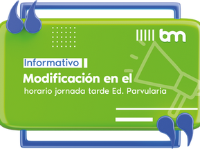 Modificación horario Prekínder B y Kínder B