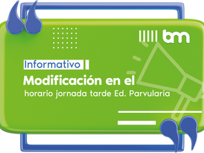 Modificación horario Prekínder B y Kínder B