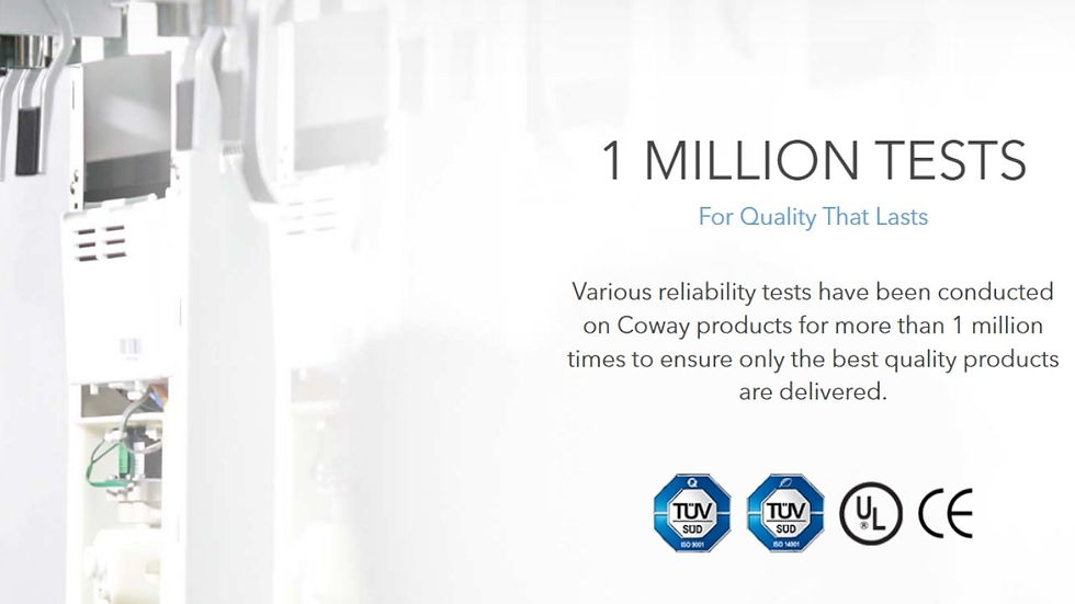 COWAY 1 MILLION TEST