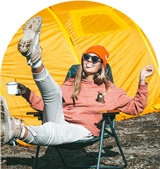 happy woman camping.png