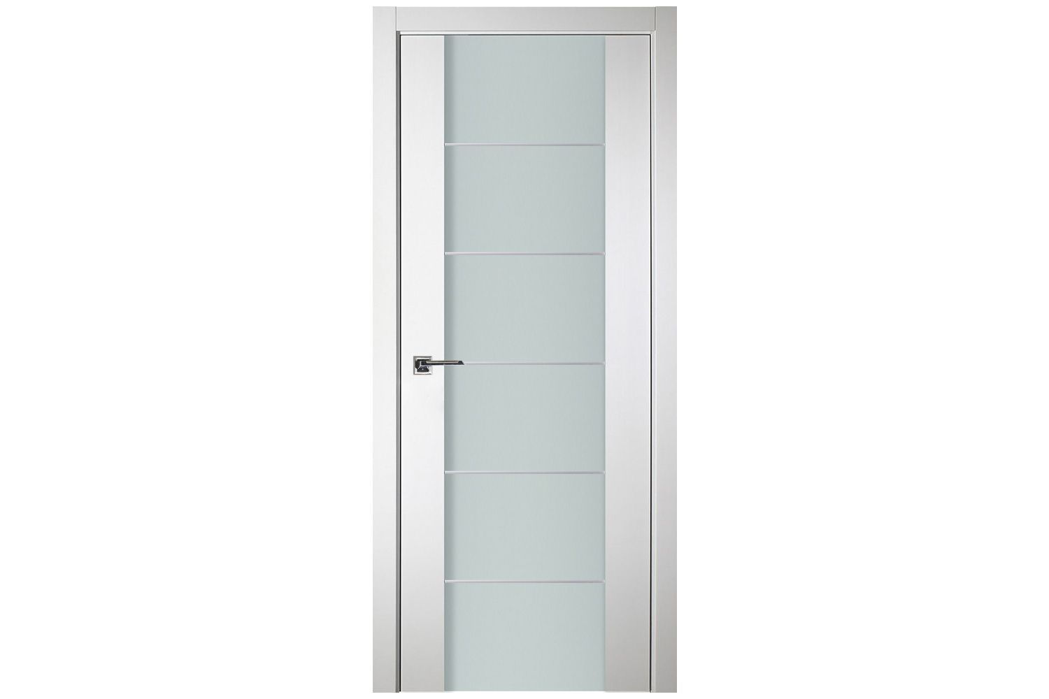 Nova Italia Vetro 5H Alaskan White Laminate Interior Door in a modern home