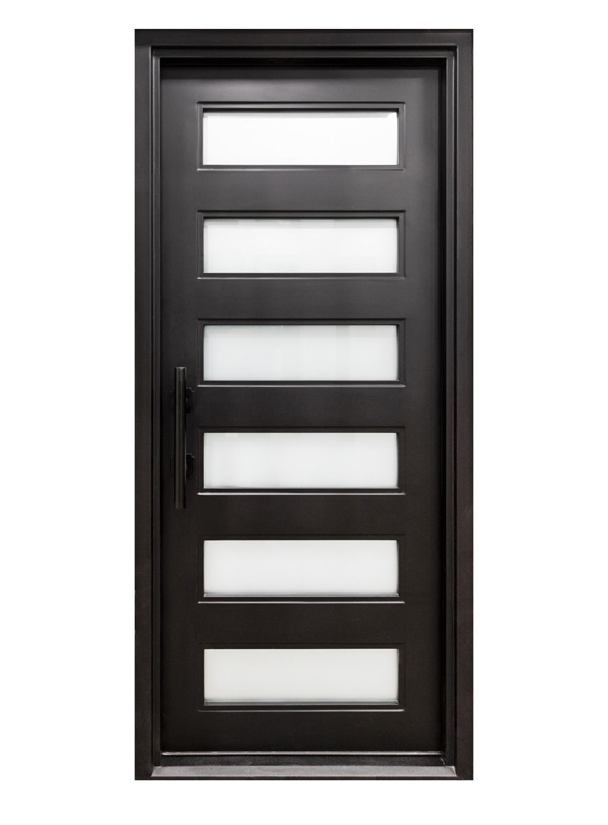 Nova Royal Series Wrought Iron Custom Exterior Door Style 055 by Homenetics featuring elegant wrought iron detailing