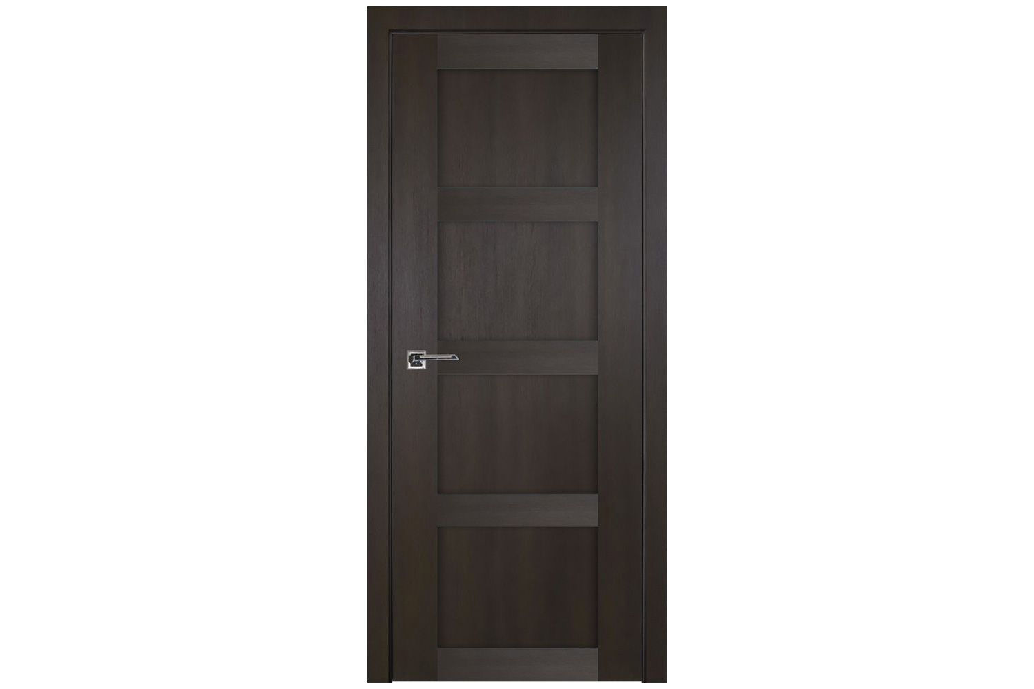 Nova Italia Stile 4 Lite Premium Wenge interior door by Homenetics, showcasing a sleek wenge finish and solid pine wood const