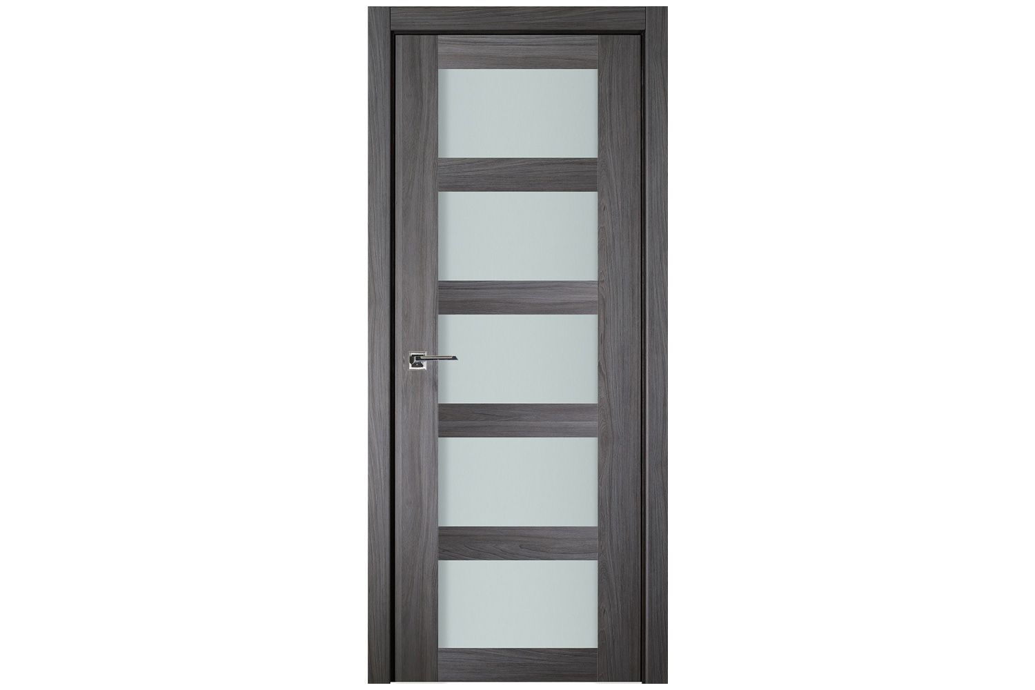 Nova Italia Vetro 5 Lite Swiss Elm Laminate Interior Door in a modern home