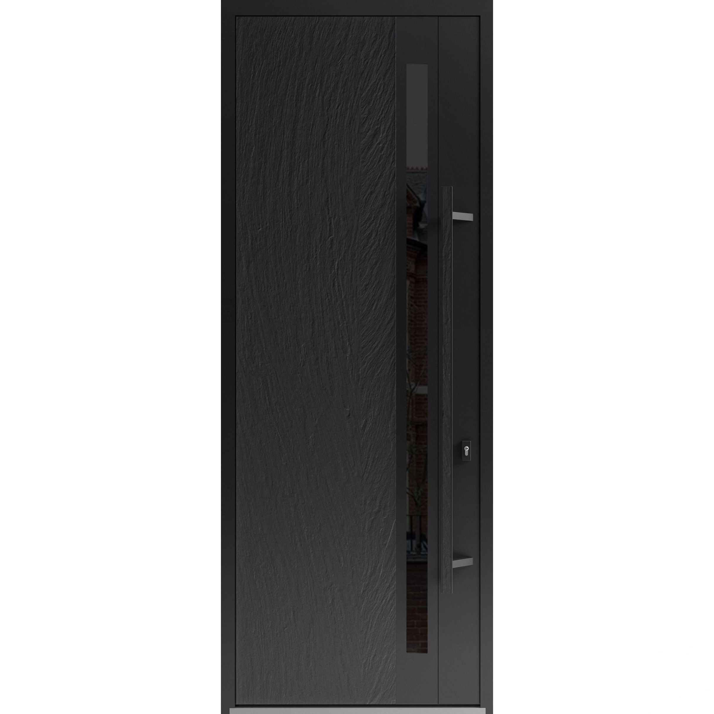 Front Exterior Prehung Steel Door / Dekton 0163 Ardesia Nero / Entry Metal Moder