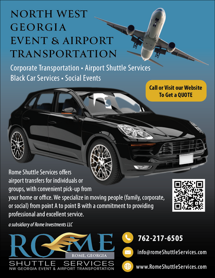 Rome Shuttle Services full page magazine ad.