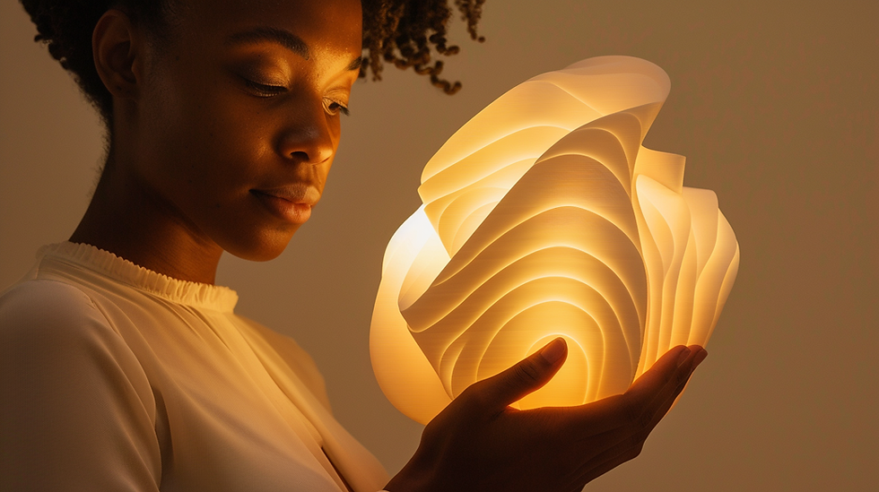 jeroendontje_A_person_holding_a_creative_3D-printed_lamp_face_364febf4-6517-4535-89d2-5499