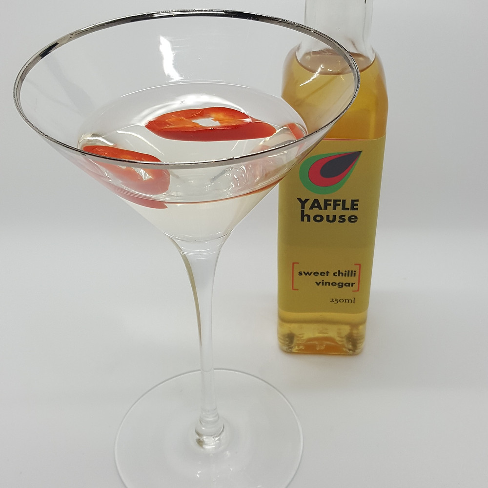 Yaffle House Sweet Chilli Vinegar in a chilli martini