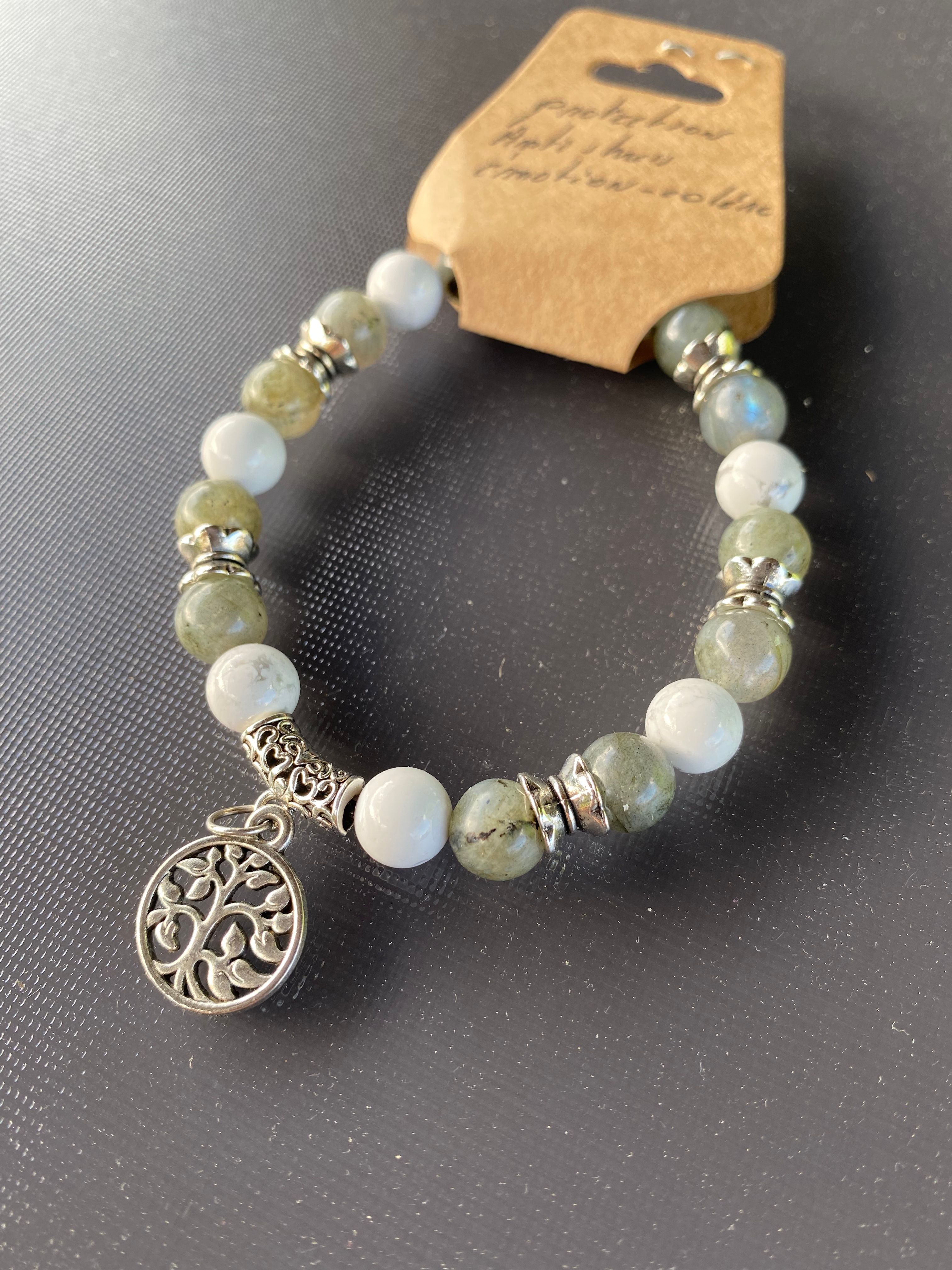 Bracelet labradorite et howlite
