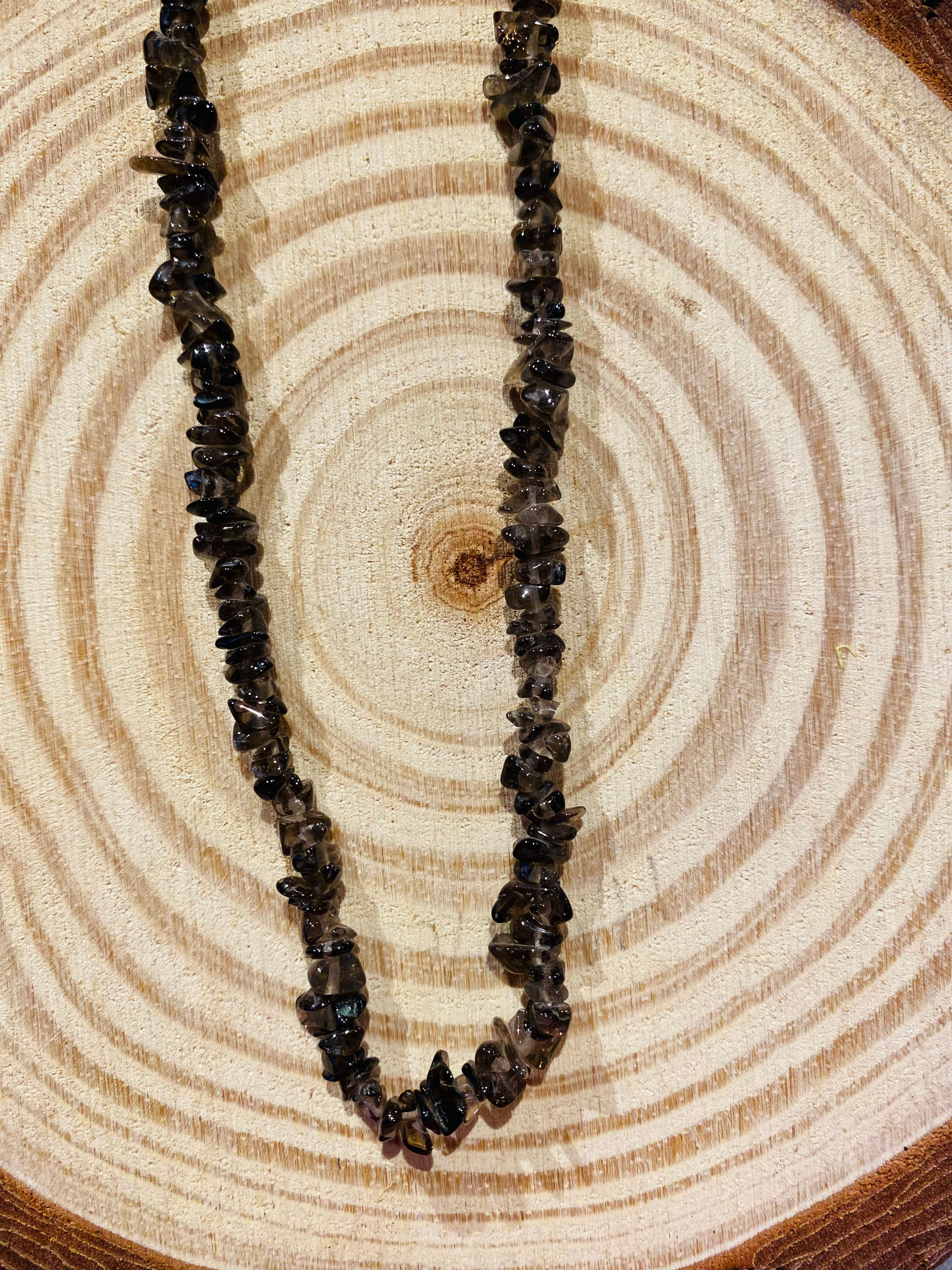 Collier en quartz fumé
