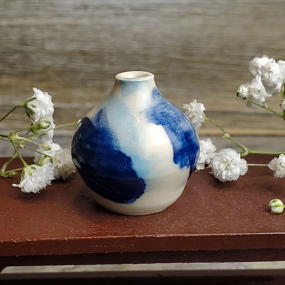 Thumbnail: Decorative Blue & White Miniature Dollhouse Pots
