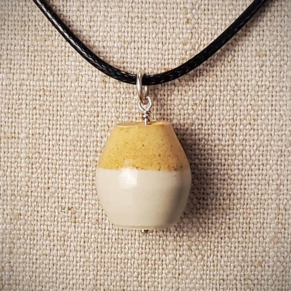 Thumbnail: Yellow & White Pottery Pendant