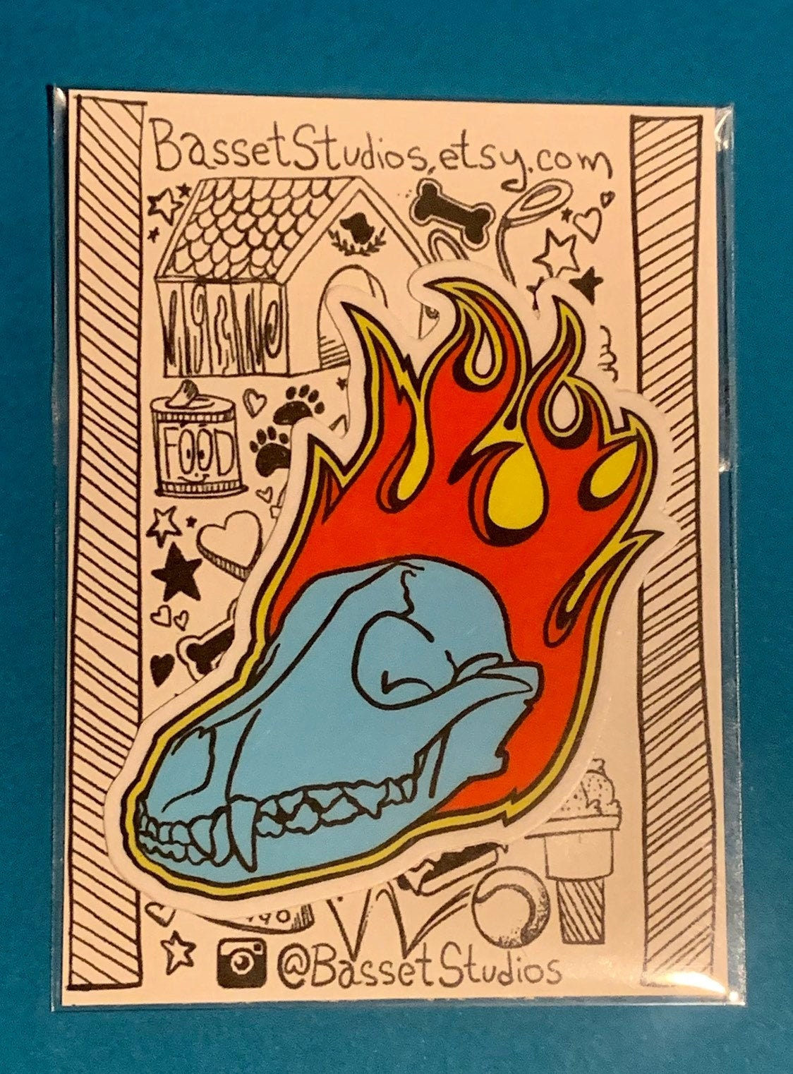 Hell Hound Skull Stickers