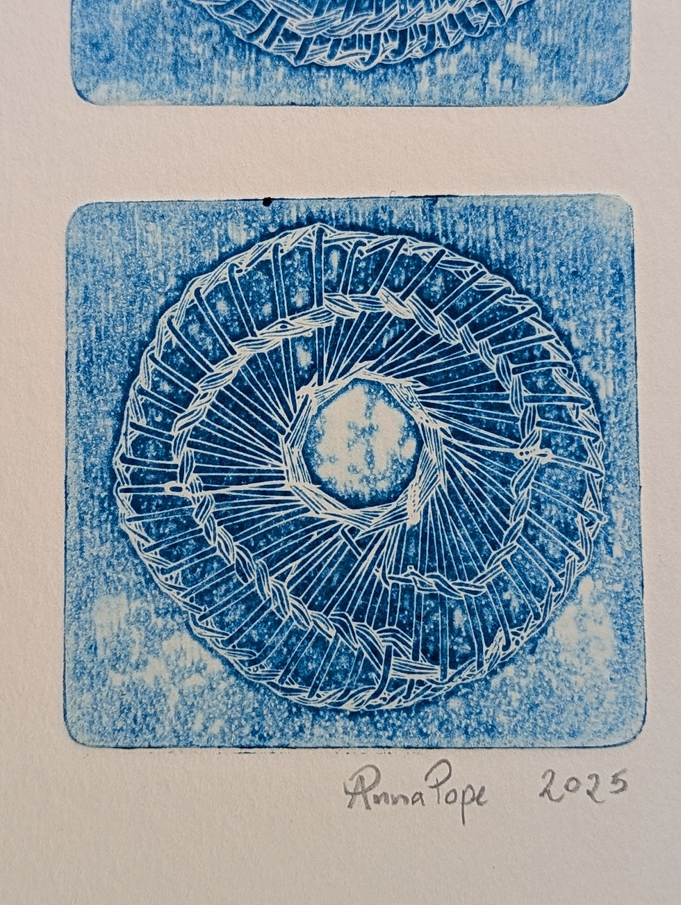 Thumbnail: Large unframed withy pot intaglio print 