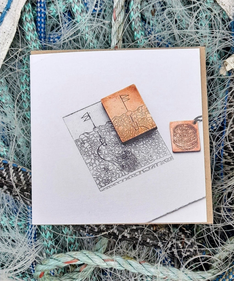 Thumbnail: Pack of 5 copper greeting cards 