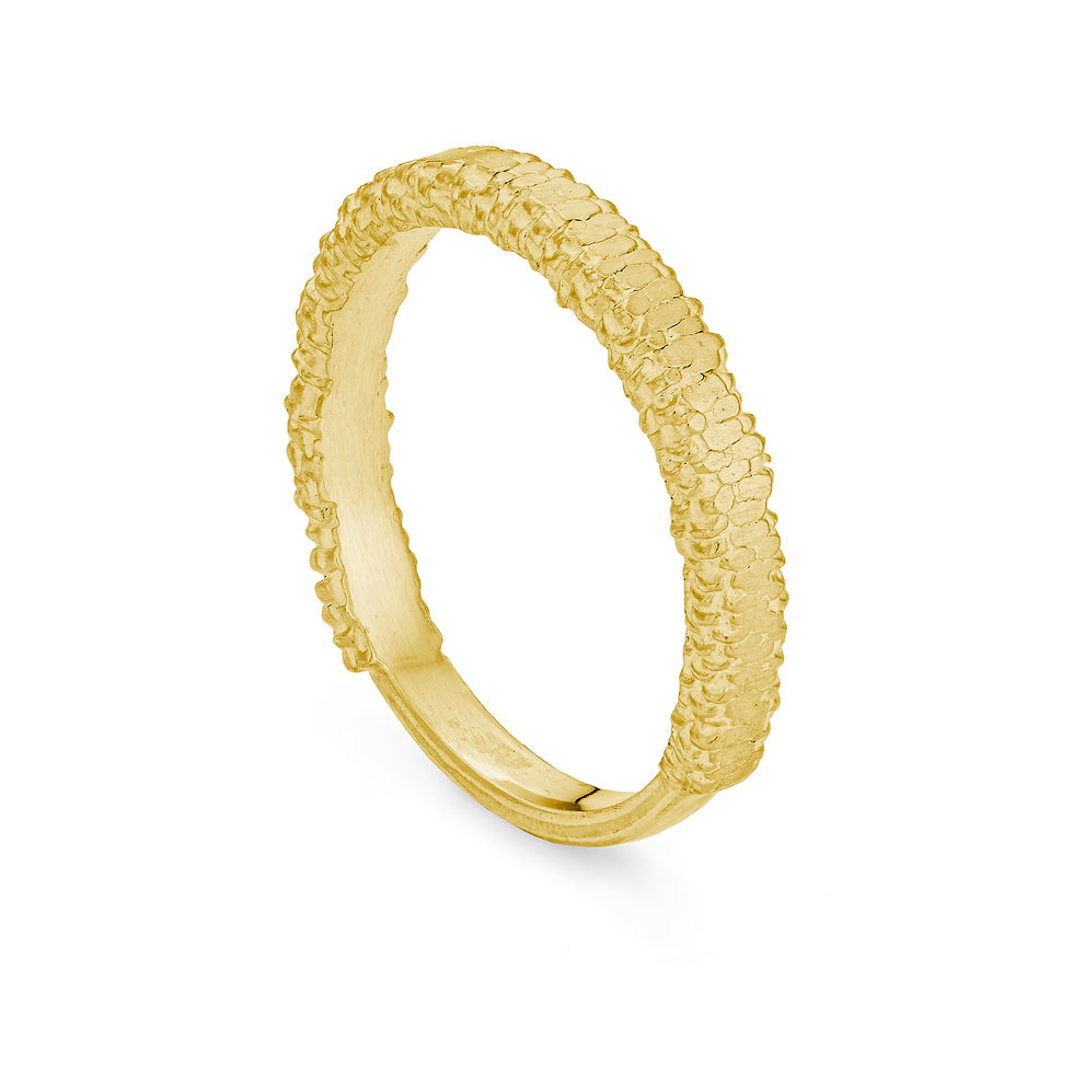 Thumbnail: Gold Pressed Willow Catkin Ring