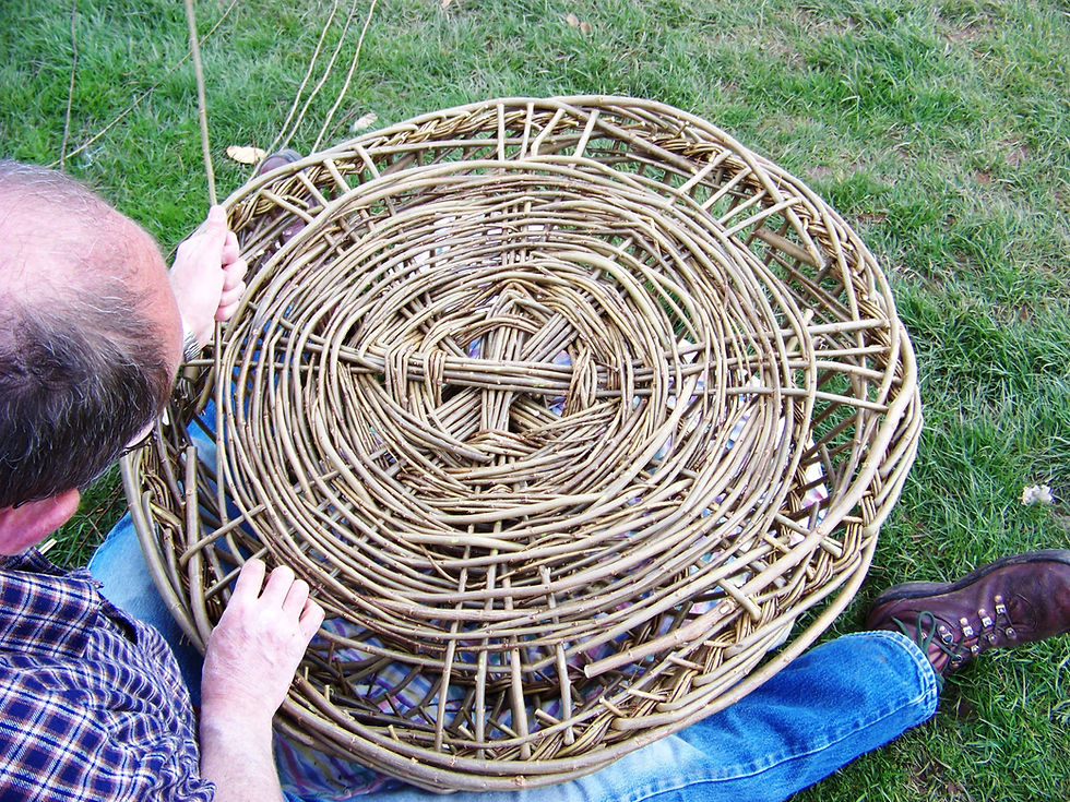 Dave weaving the base
